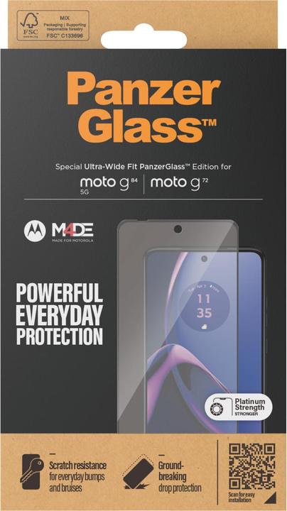 Actual product image PanzerGlass Ultra-Wide Fit (1 Piece, Motorola Moto G72, Motorola Moto G84)