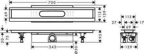 Immagine prodotto hansgrohe HG set completo uBox canali doccia universali f set prefabbricati standard 700mm (700 mm)