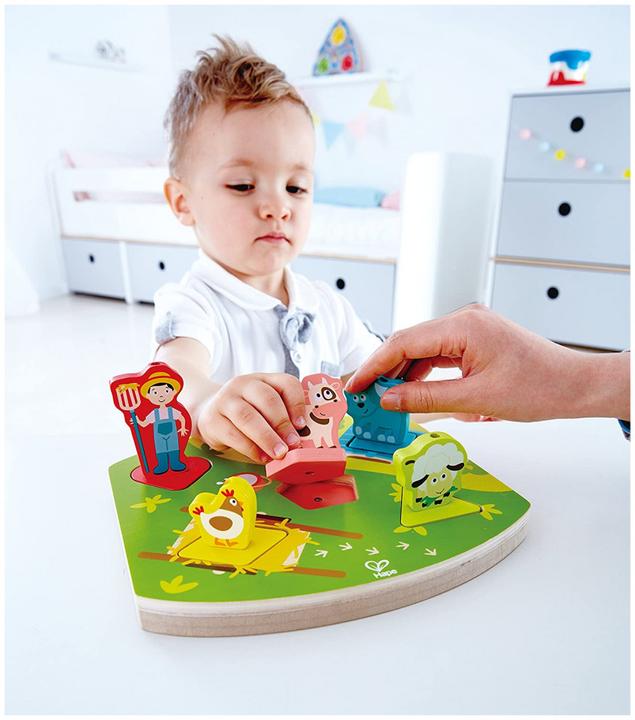 Actual product image Hape Farm noise puzzle (6 pieces)