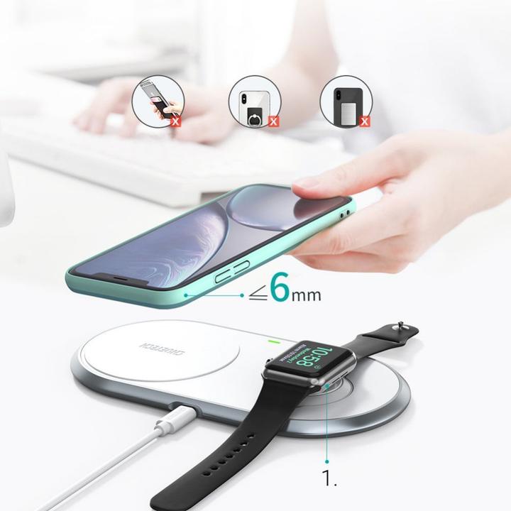 Produktbild Choetech Qi 2in1 kabelloses Ladegerät für Smartphones (10 W)