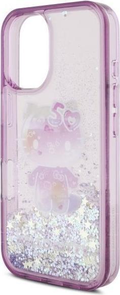 Immagine prodotto Hello Kitty HKHCP16SL50PPU Custodia rigida per iPhone 16 6.1" viola/viola Liquid Glitter 50TH Anniver (Apple iPhone 16)