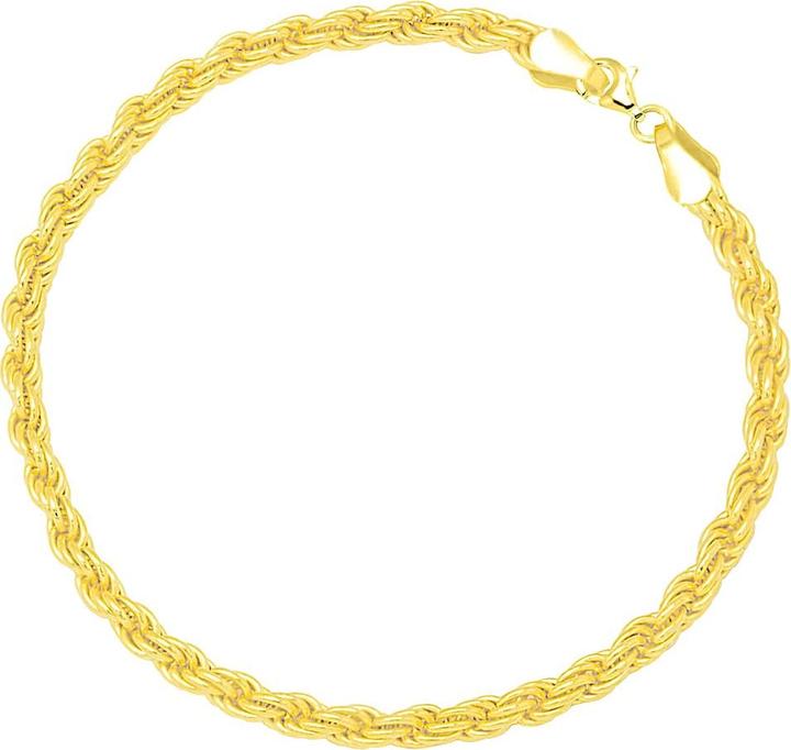 Candy Armband Kordelkette Edina 3.5mm, 925 Sterling Silber, vergoldet (17 cm, 18k vergoldet, 925 Sterling Silber)