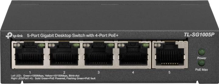 Actual product image TP-Link Tl-Sg1005p (5 Ports)