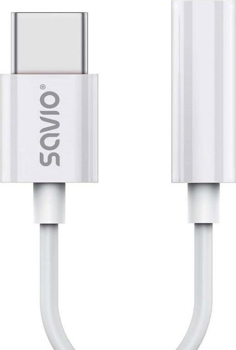 Immagine prodotto Savio Adattatore audio - USB Tipo 3.1 C M - Jack 3.5mm F - Bianco AK-51 (0.11 m, USB)