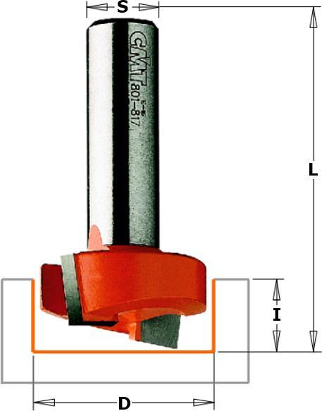 Produktbild CMT 901.190.11 19 mm Falz- und Kantenfräser mit Spiralschaft 8 mm