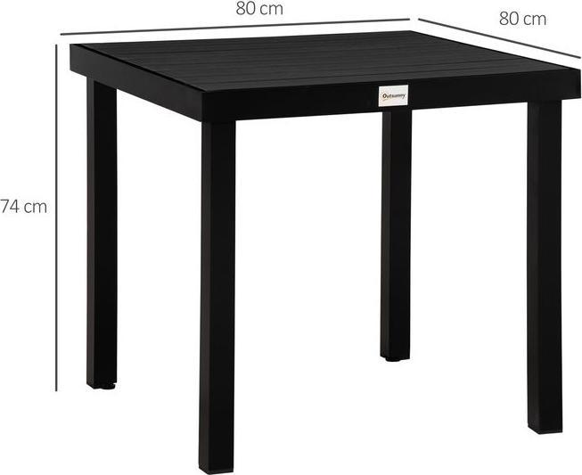 Produktbild Swisshandel24 Gartentisch für 4 Personen Esstisch Aluminiumtisch Gartenmöbel Loungemöbel pflegeleicht Kunststoff S (78 cm)