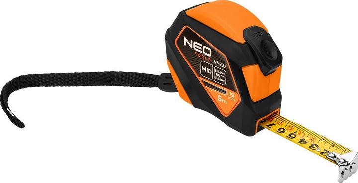 Produktbild Neo Stahlbandmass 5 m x 19 mm, selbstverriegelnd, Stopptaste, Magnet (5 m)