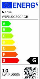 Etichetta energetica Nedis Striscia LED SmartLife Wi-Fi, 2 m - Bianco (Bianco, 200 cm, Interno)