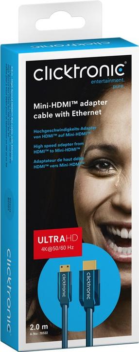 Actual product image clicktronic mini HDMI (Typ C) — HDMI (Typ A) (2 m, HDMI)