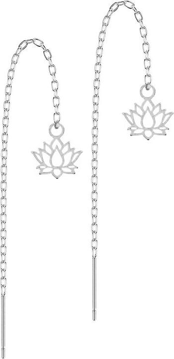 Image du produit Chaotic Trading Ohrstecker silber freifallende Kette Lotusblume (sans laiton, Acier chirurgical 316L)