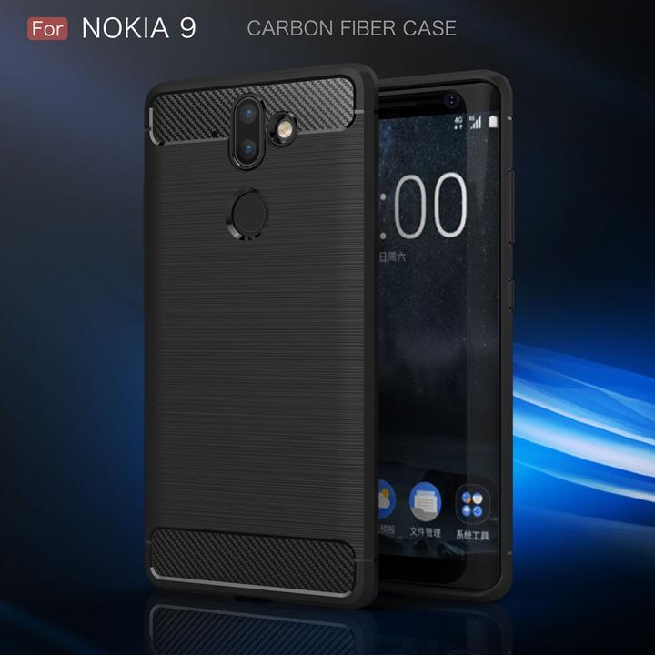 Actual product image Cover-Discount Silicone Rubber Case Metal Carbon Look