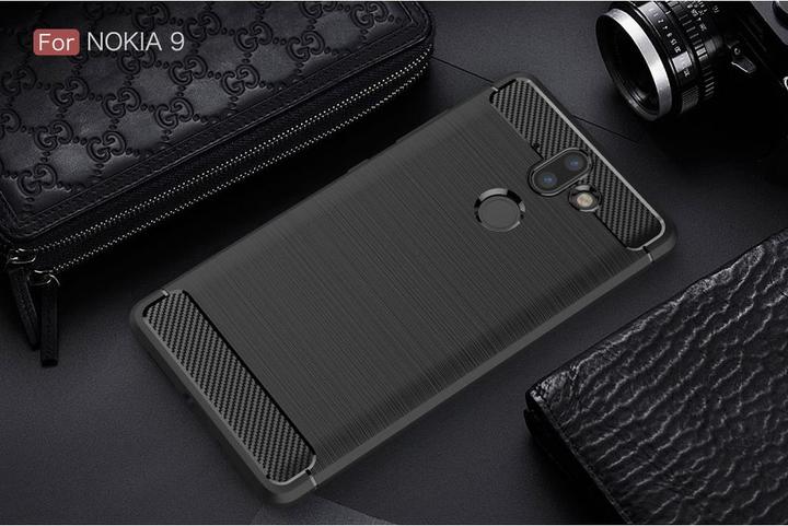 Actual product image Cover-Discount Silicone Rubber Case Metal Carbon Look