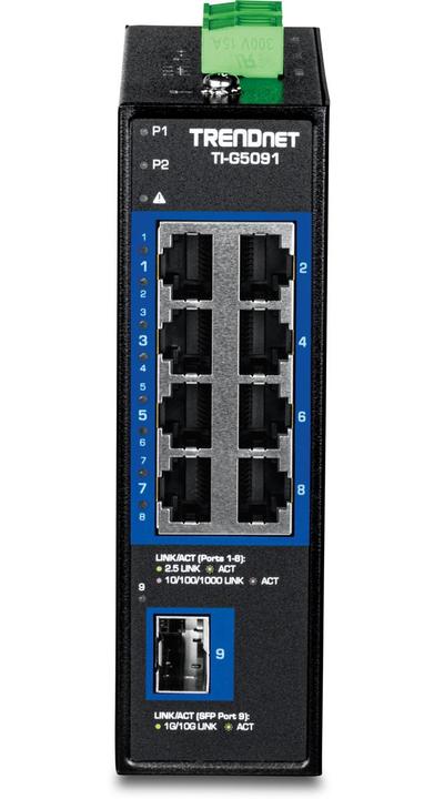 Immagine prodotto Trendnet 9 PORTE INDUSTRIALI 2,5G CON GUIDA DIN (8 Porti)