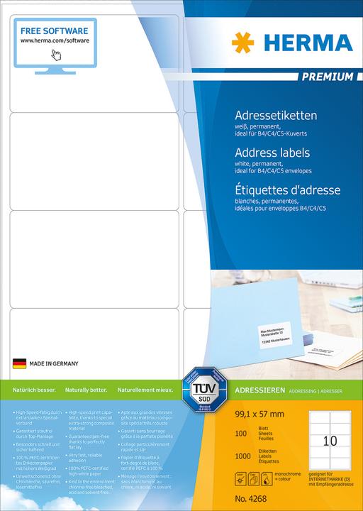 Actual product image HERMA Address labels A4