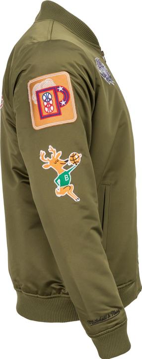 Produktbild Mitchell & Ness M&N Satin Bomber Jacke - PATCHES Milwaukee Bucks - XL (XL)