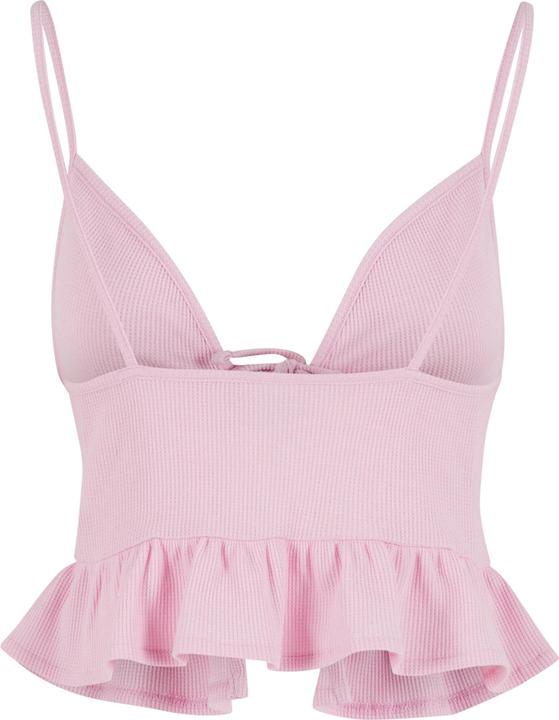 Produktbild Urban Classics Ladies Waffle Pique Ruffle Top - 137877 (M)