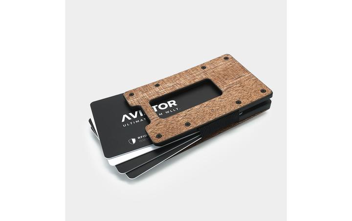 Immagine prodotto Aviator Portafoglio SLIDE, in legno e fibra di carbonio con clip per contanti AirTag