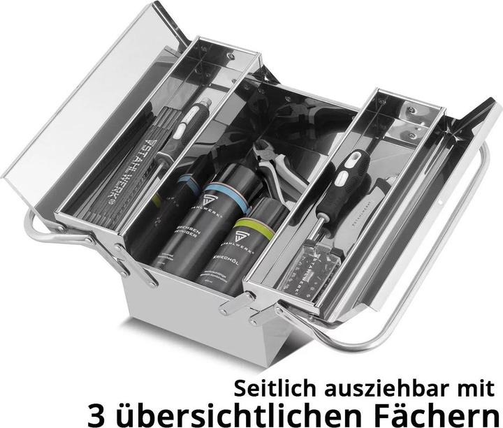 Produktbild Stahlwerk Werkzeugkasten Edelstahl Werkzeugkiste leer Werkzeugbox (1 Teile)