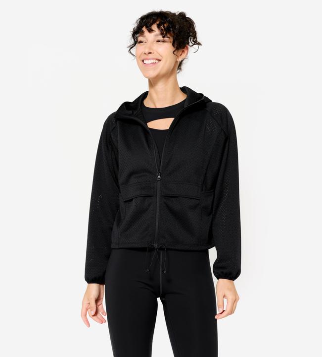 Domyos Trainingsjacke Damen perforiert - Light schwarz
