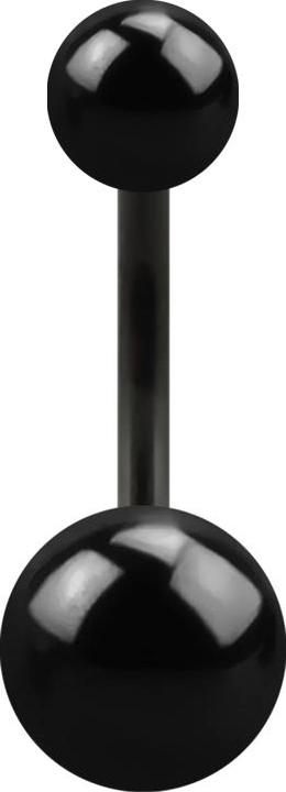 Star Piercing Banane schwarz mit zwei Kugeln (ohne Messing, Chirurgenstahl 316L)