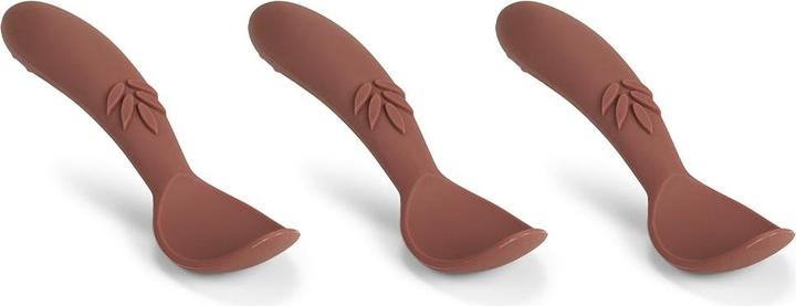 Actual product image Nuuroo 3 Pack Silicone Spoons Ella Mahogany