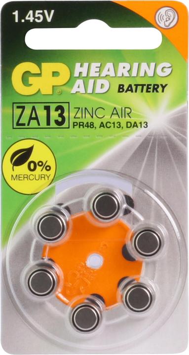Actual product image GP Batteries GP Knopfzelle ZA13, 1.4V, 6 Stk. (6 pcs., PR48, 290 mAh)