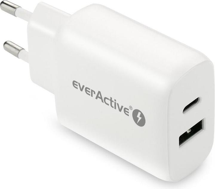 Actual product image Everactive SC-370Q Mains Charger with USB QC3.0 and USB-C PD PPS 25W (26 W)