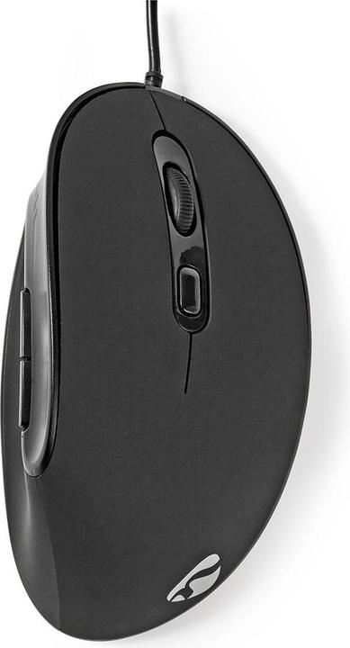 Produktbild Nedis Ergonomische Maus mit Kabel - Rechtshändig - 6 Tasten - 3200 DPI - 1,8 m Kabel - Schwarz (Kabelgebunden)
