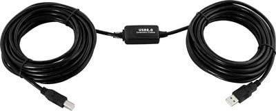 Immagine prodotto Deltaco Cavo USB 2.0 "AB", 10 m, attivo, nero (10 m, USB 2.0)