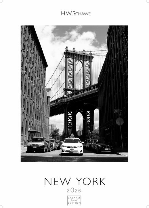 Actual product image New York schwarz-weiss 2026 L 59x42cm (No binding, German)
