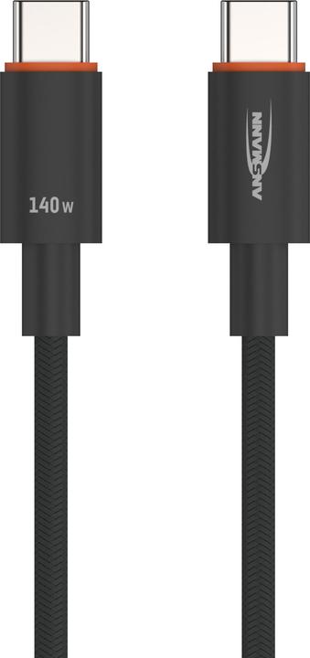 Actual product image Ansmann USB-C -> USB-C S/S 60cm charging cable 140W anthracite (0.60 m, USB 3.0, USB 3.1, 140 W)