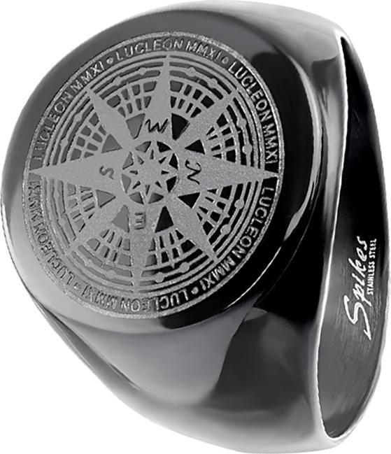 Star Piercing Ring schwarz Kompassrose (Chirurgenstahl 316L, ohne Messing)