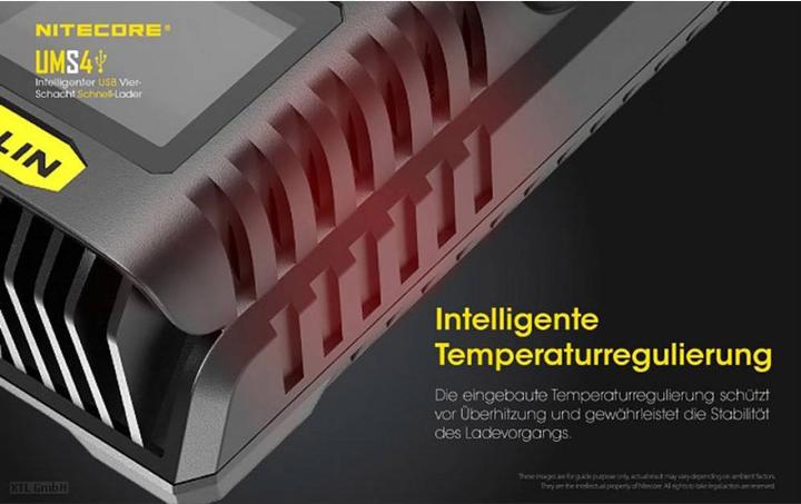 Produktbild Nitecore UMS4 USB-Schnell-Ladegerät (1 Stk., AAA, AA, Ladegerät inkl. Akku)