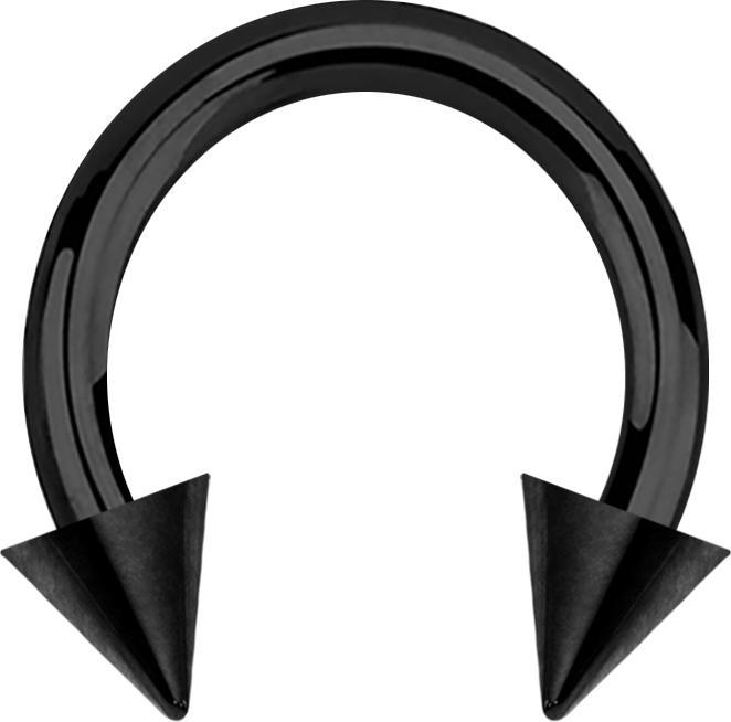 Image du produit Star Piercing Circular Barbell noir avec deux cônes (sans laiton, Acier chirurgical 316L)
