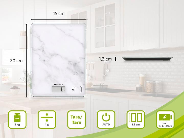 Actual product image Soehnle Digital Kitchen Scale Page Compact 300 Marble