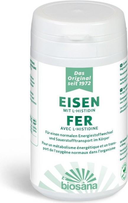 Image du produit Biosana Fer avec L-histidine en comprimés (120 comprimés) (120 pièce(s), Cachets, 80 g)