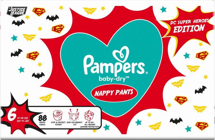 Produktbild Pampers Baby-Dry Superhelden Pants (Gr. 6, Monatsbox, 88 Stück)