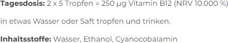 Nährwerte und Zutaten Biocannovea Vitamin B12 (1 Stück, Tropfen, 52 g)