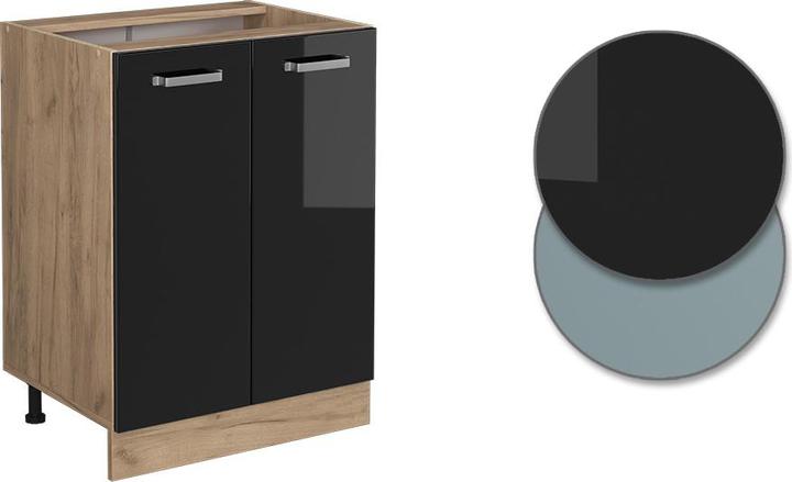 High gloss, Goldkraft oak front: Black
