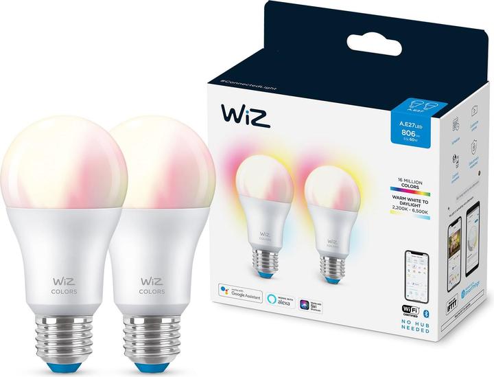 Immagine prodotto WiZ Standard bianco e colore sintonizzabile (E27, 8.50 W, 806 lm, 2 x, F)