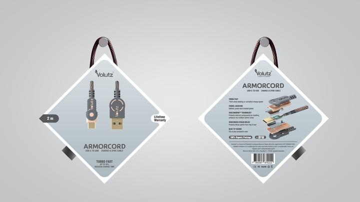 Produktbild Volutz USB 2.0-Kabel Armorcord USB A - USB C 2 m (0.02 m, USB 2.0)