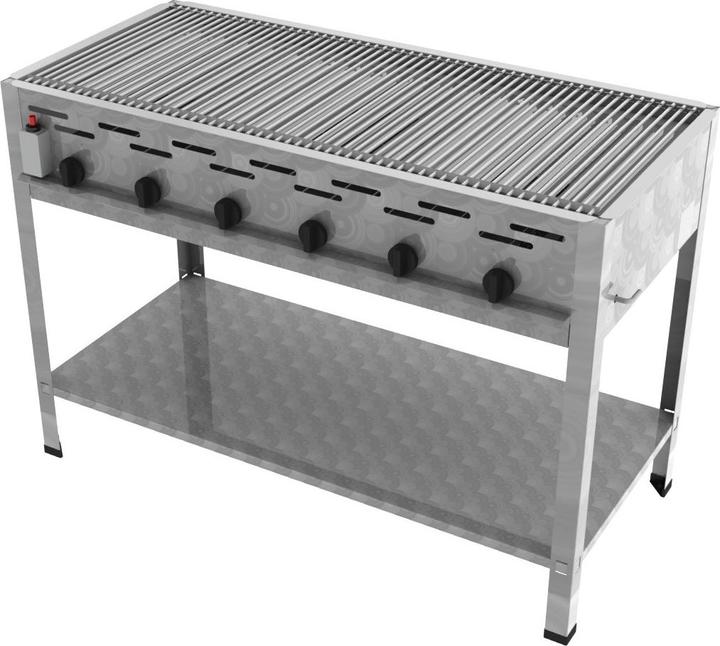 ChattenGlut Gasbräter 6-flammig mit Einzelne Edelstahlstäbe als Rost (27 kW)