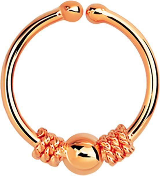 Star Piercing Fake Septum mit kleiner Seilwindung und Kugel rosegold