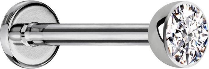 Actual product image Star Piercing Micro labret silver with hemisphere crystal silver (Titanium G23, without brass)