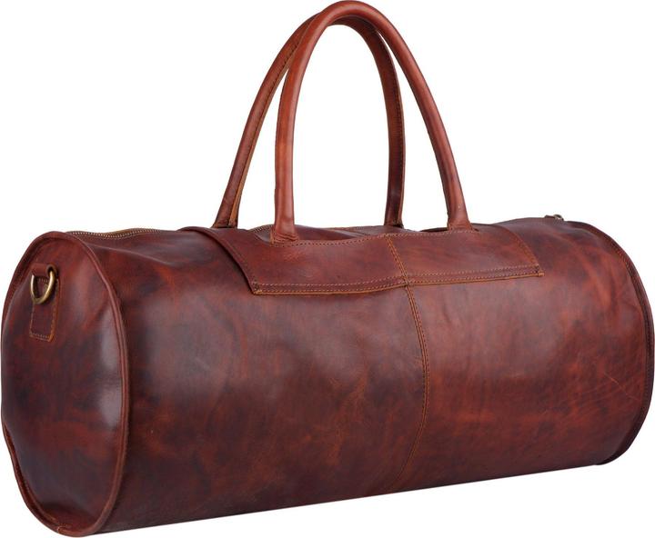 Immagine prodotto Only-Bags.Store Borsone tondo in pelle di bufalo unisex, borsa da viaggio Overnight Weekender, borsa da viaggio in