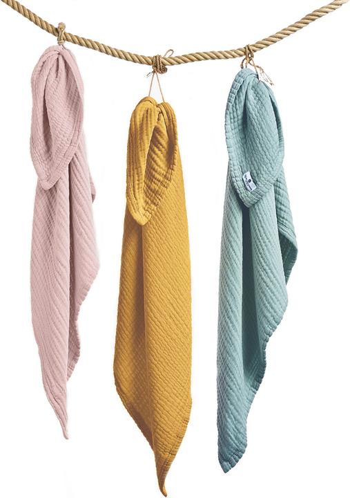 Actual product image nordic coast company 4 in 1 Baby Muslin Blanket Curry Yellow (80 cm, 80 cm)