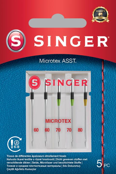 Singer MICROTEX sewing machine needle, range, pack of 5