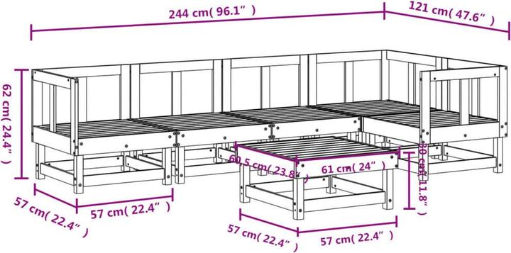 Immagine prodotto VidaXL 6-tlg. Garten-Lounge-Set Massivholz Douglasie,Material