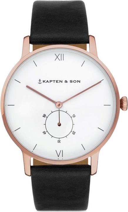 Produktbild Kapten & Son Heritage Rose Gold Black Leather (Analoguhr, 40 mm)