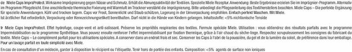 Actual product image Miele Caps ImpraProtect 3pcs. (3 Washing cycles)